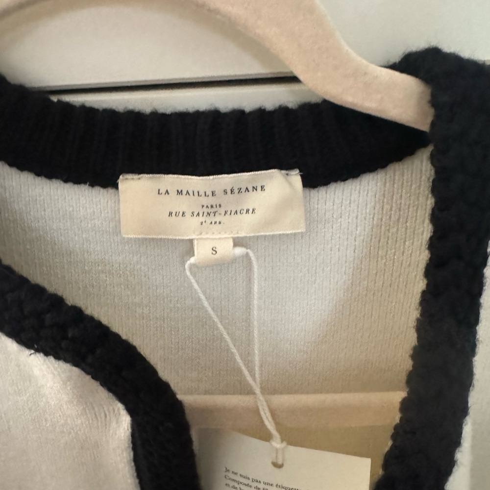 Sezane Auguste Ecru and Black Jacket, S, NWT - Picture 2 of 7